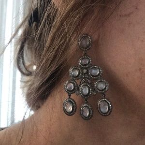 Rarities Moonstone & Diamond Chandelier Earrings